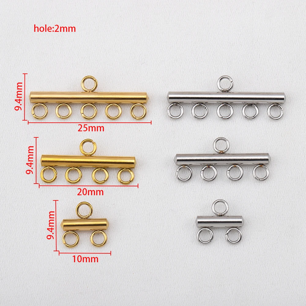 5/20pcs Stainless Steel Multihole Pendants Connector Clasp Necklace Layer Pendant Bail Connect Tassel DIY Ear Jewelry Making