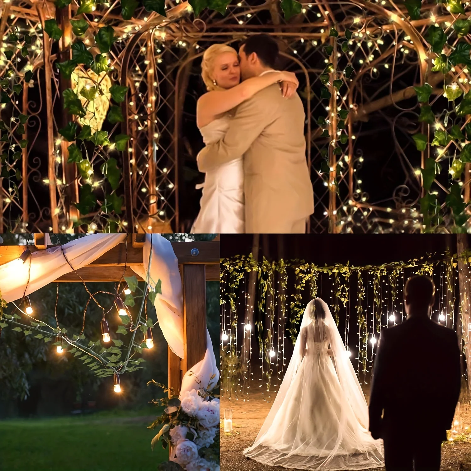 2/5/10M Ivy String Lights 20/50/100 LEDs Solar Fairy Lamp 8 Modes Hanging String Light for Garden Wedding Party Christmas Decor