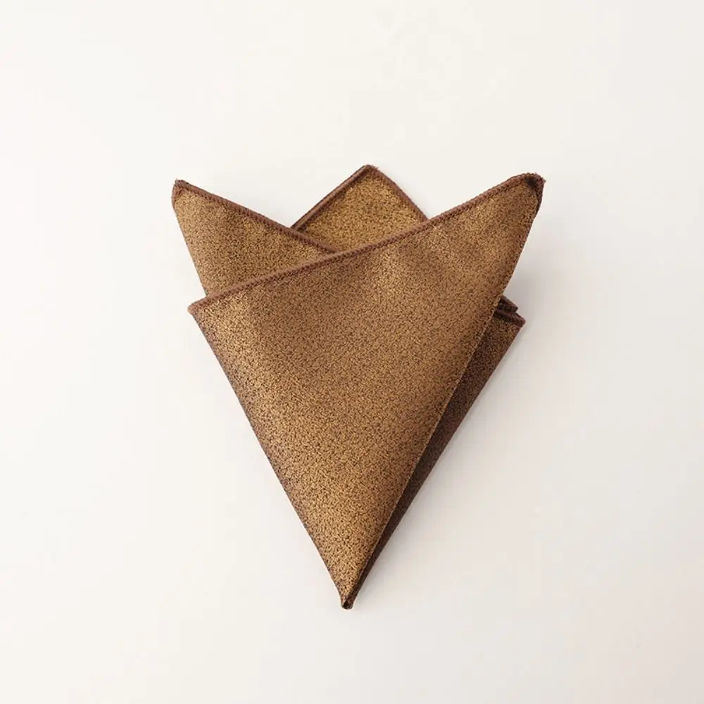 Classic Polyester Pocket Square Solid Color Retro Tone Men Handkerchief Square Shape Groom Handkerchief Wedding Party