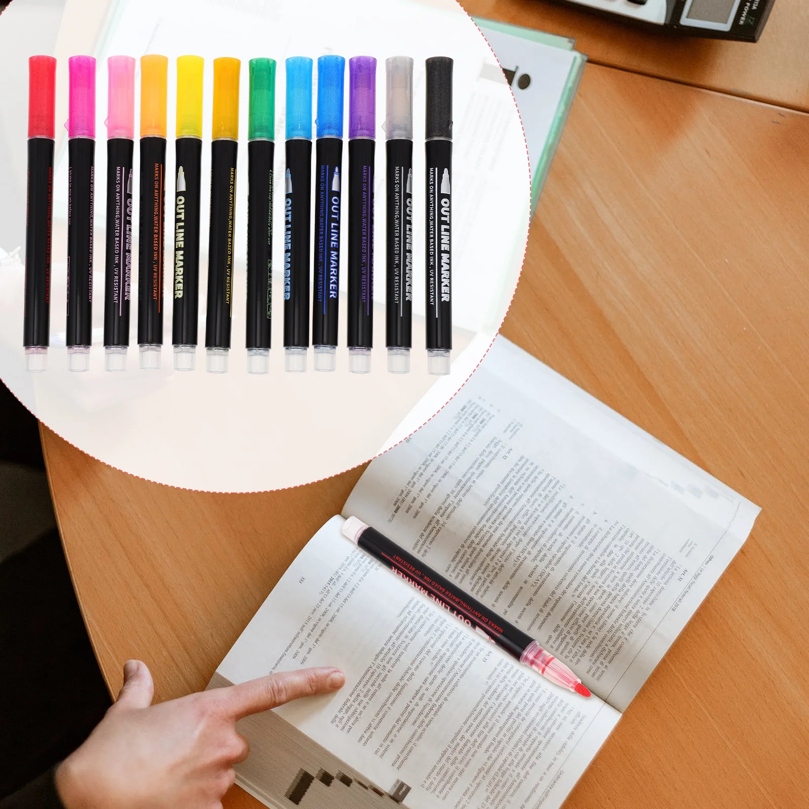 

12Pcs Colored Pens High-Quality Lightweight Durable Multi-Function Household Office School Paint Markers