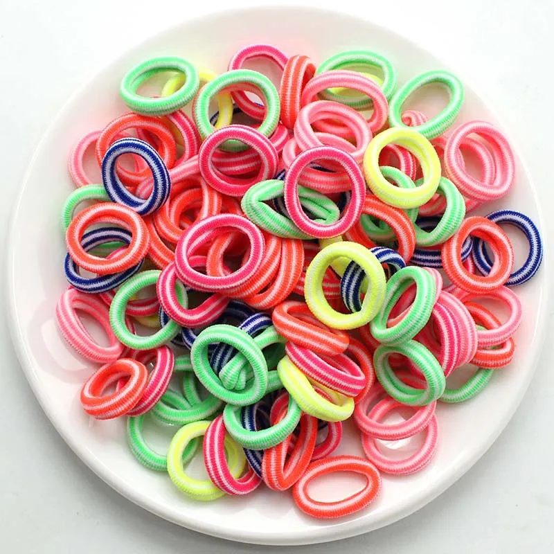 100PCS Children Headband High Elastic Solid Color Scrunchies Kids Baby Hair Bands Headwear Hair Accessories Gifts Holder