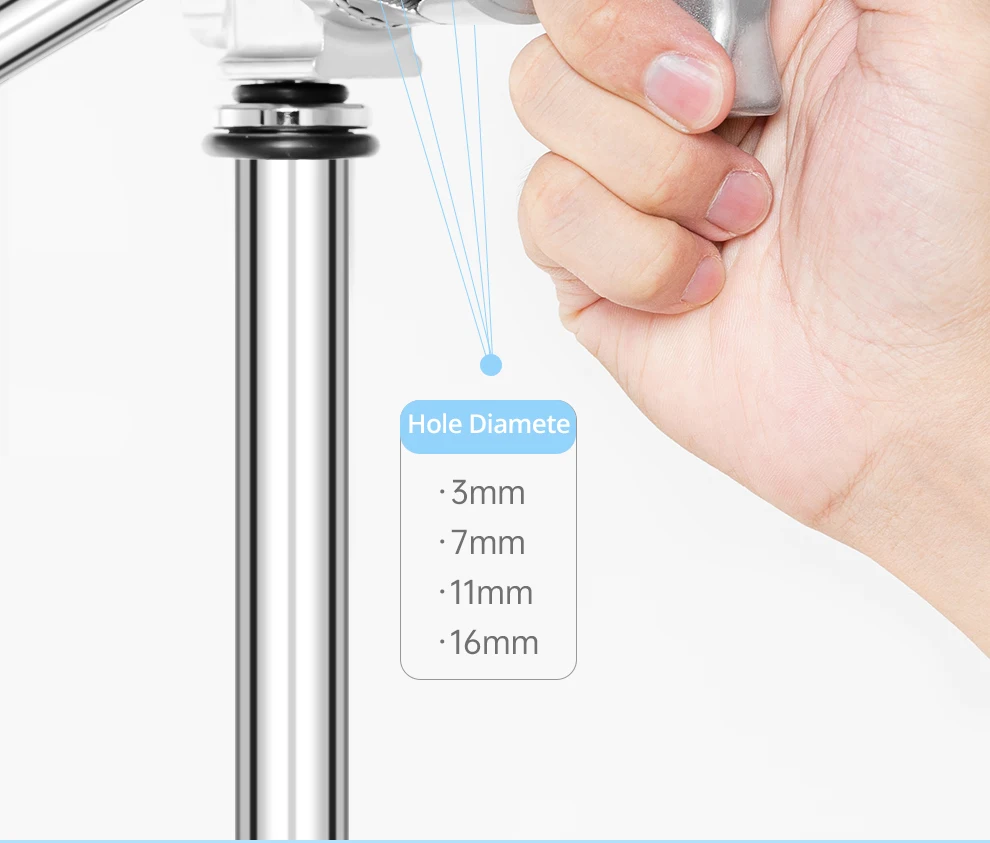 Heavy Duty Grip Head 1.6cm 16mm C Stand Mounting Adapter Metal Holder Photography for Light Stand Extension Boom Arm Reflector
