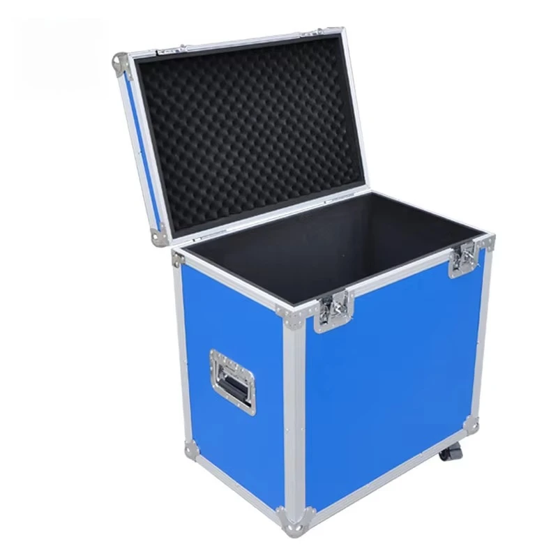 Silver Aluminum Alloy Flight Case Trolley Wheels Pre-cut Foam Lining Soft Rubber Hard Plastic Shockproof Durable