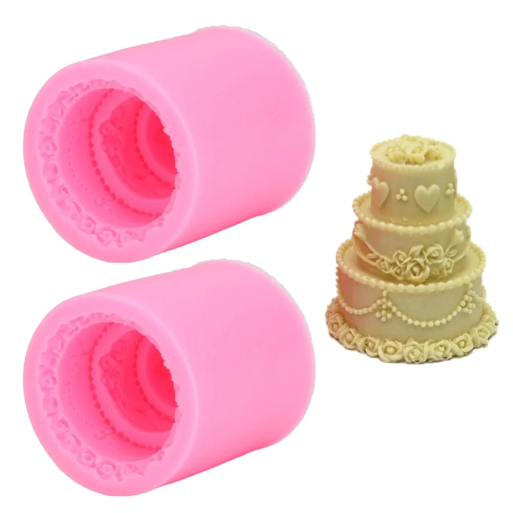 

2pcs Fondant & Gum Paste Mould Pink Fondant Mould Soft Durable Silicone Fondant Mould Non Stick Chocolate Mould DIY Cake Making