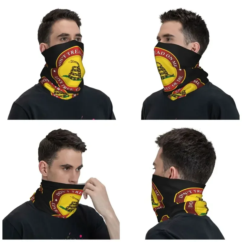 Don't Tread On Me Neck Gaiter Men Women Windproof Winter Gadsden Flag Bandana Scarf for Ski