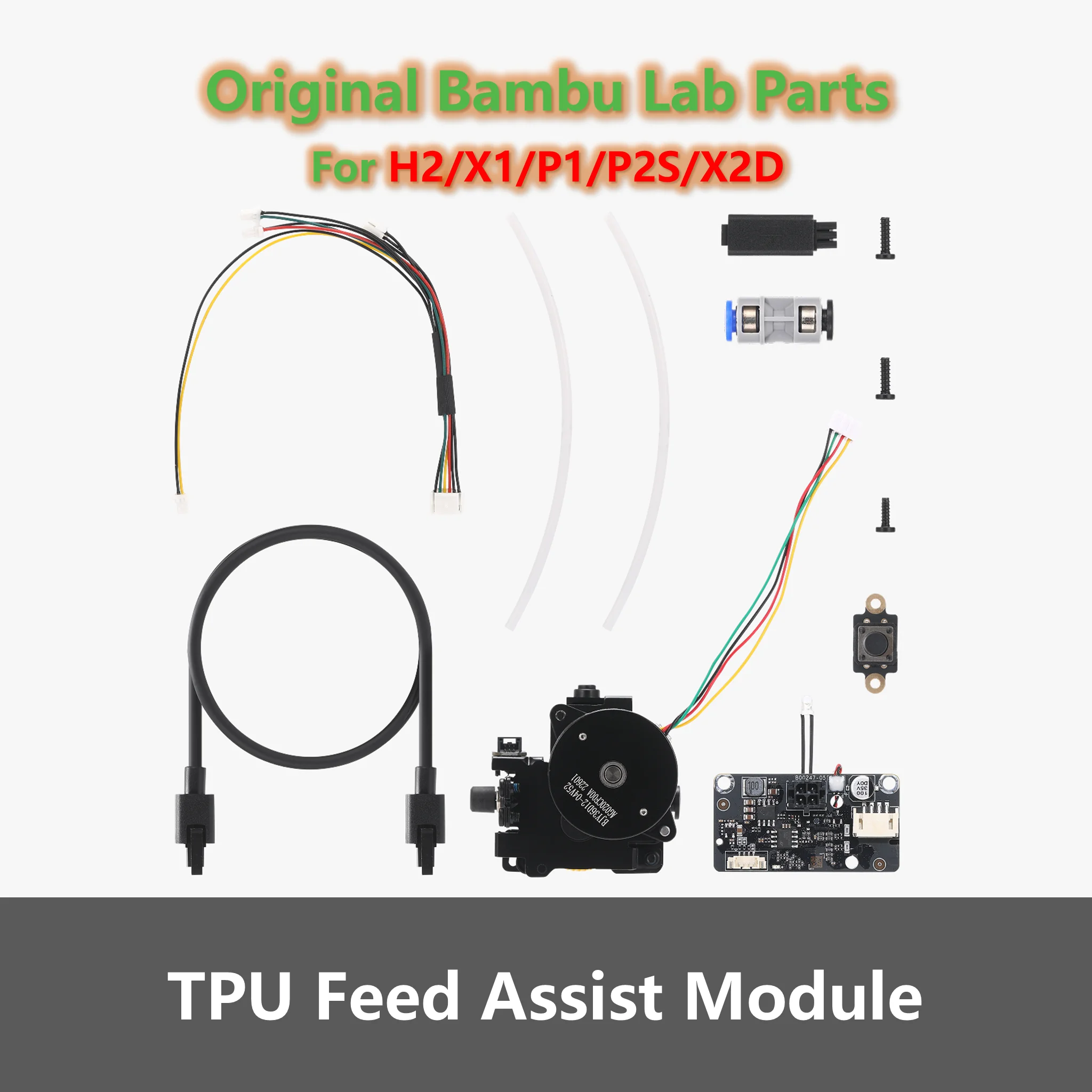 Original Bambu Lab TPU Feed Assist Module for H2/X1/P1/P2S/X2D, Reliable High-Speed Flexible Filament Feeding for 3D Printer