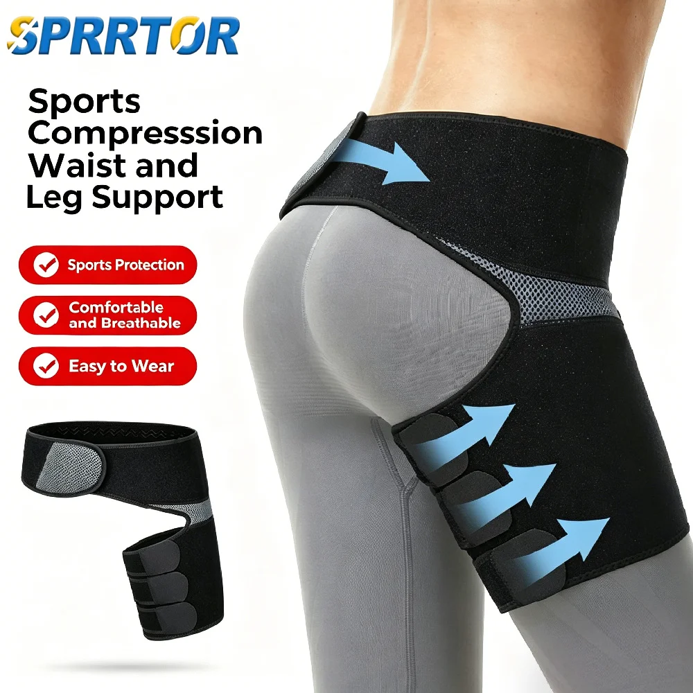 1PCS Groin Support Compression Wrap, Sciatica Pain Relief Support, Thigh Hamstring Compression Sleeve for Hip & Leg Strain