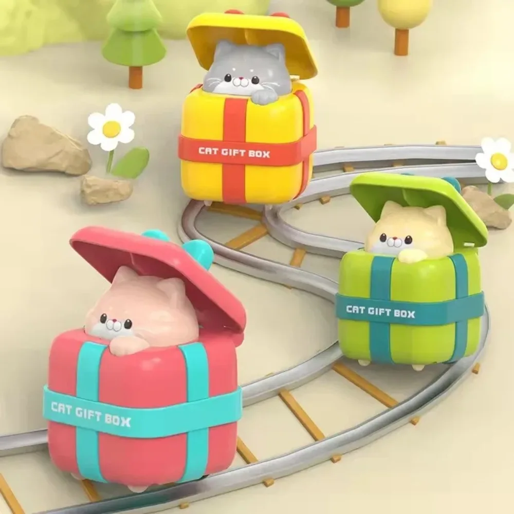 Kawaii Mini Traagheid Persauto Nieuwe Kleine Educatieve Speelgoedglijbaan Voertuig Kattenpers Speelgoedauto Kinderen