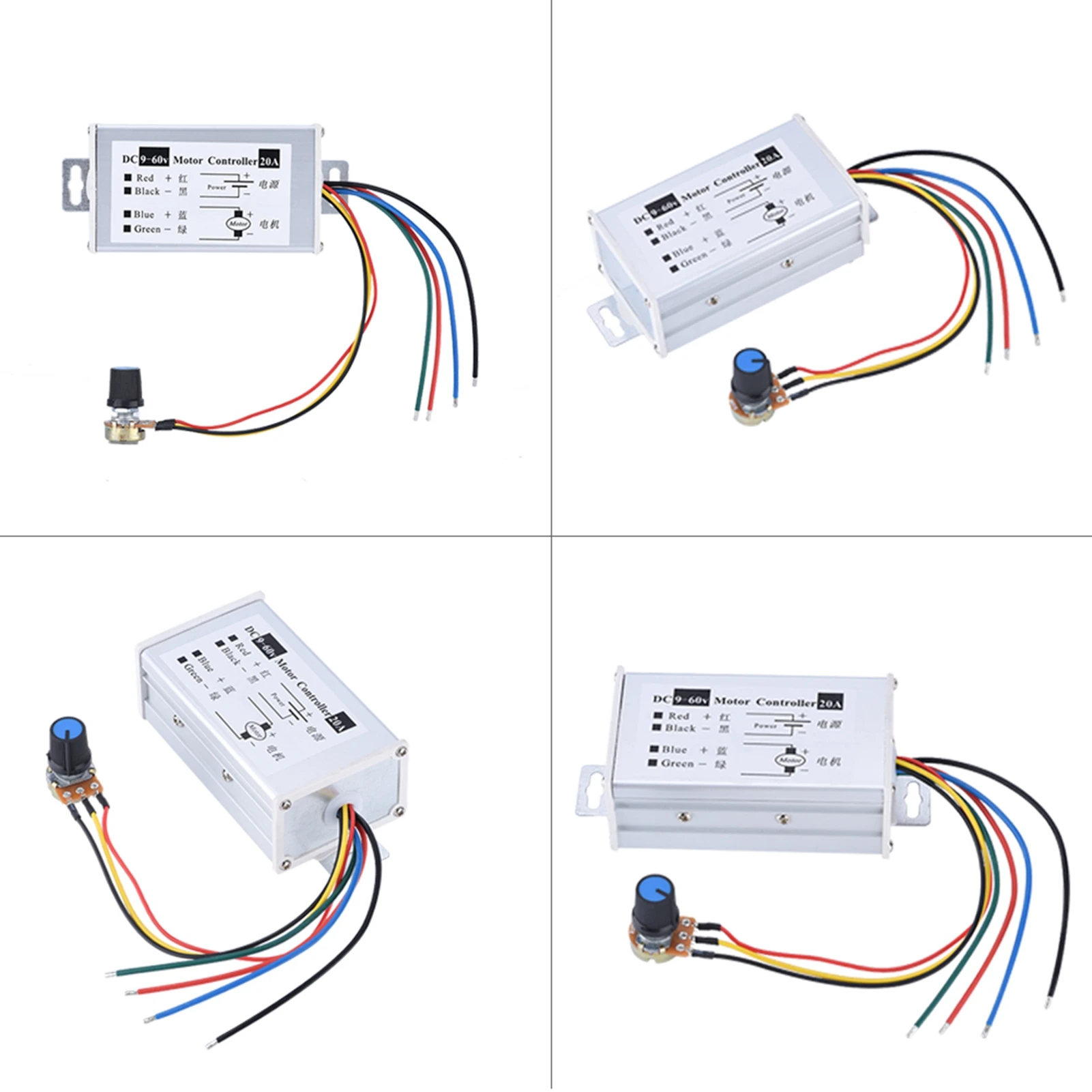 Controlador de velocidad del motor Regulador de velocidad del motor PWM 9-60V 20A 1200W 25KHz Regulador de velocidad del controlador de velocidad del motor