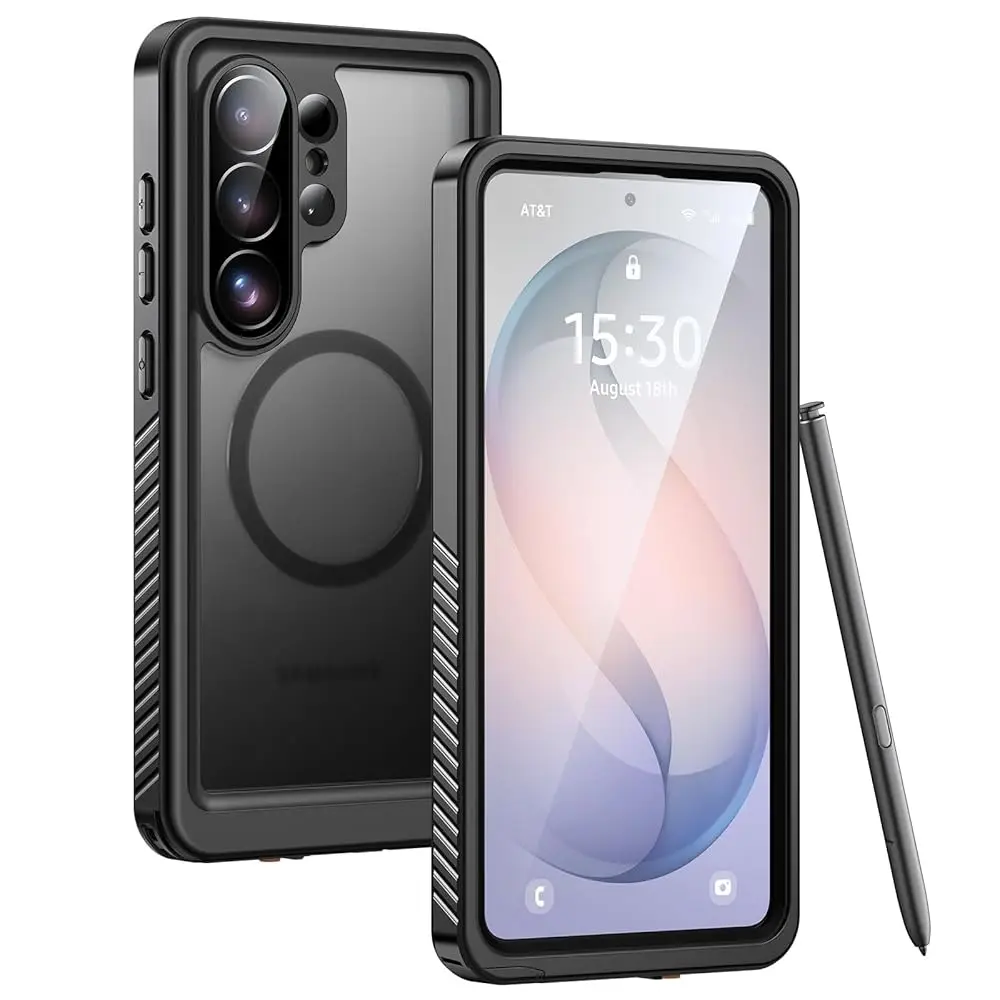 

Magnetic for Samsung Galaxy S26 Ultra Case, IP68 Waterproof Dustproof, Built-in Screen Protector, Rugged Full Body Shockproo