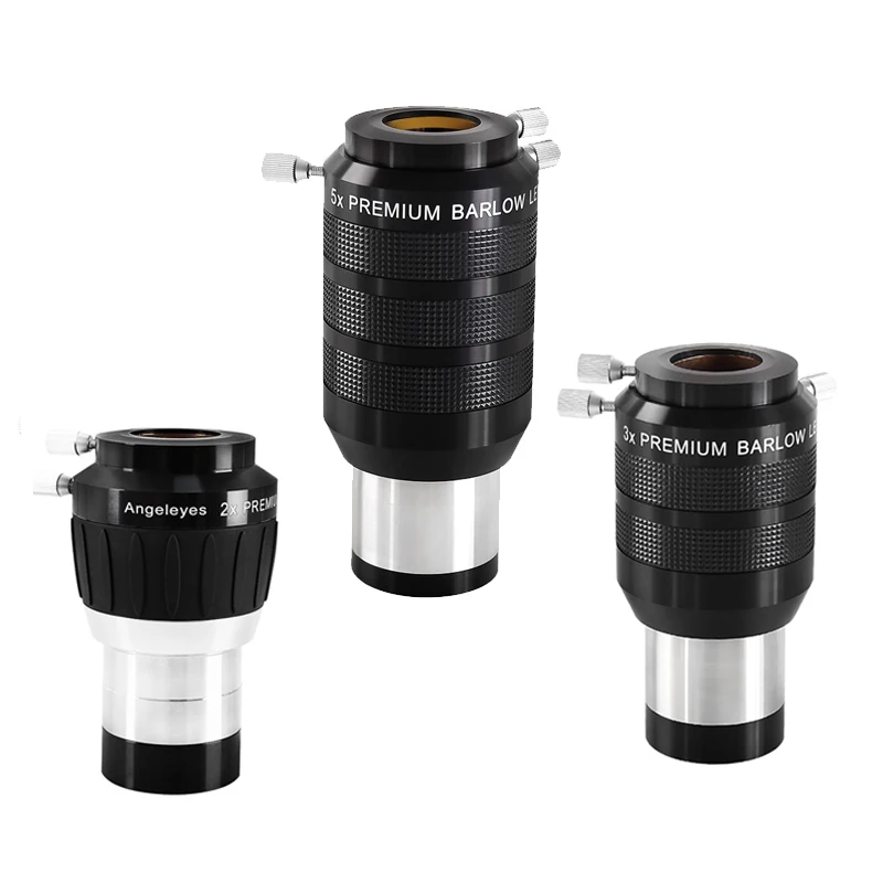 2 Inch 2X/3X/5X Apochromatic Magnifying Glass/Barlow Mirror 2 Groups 4 Slice Astronomical Telescope Accessories