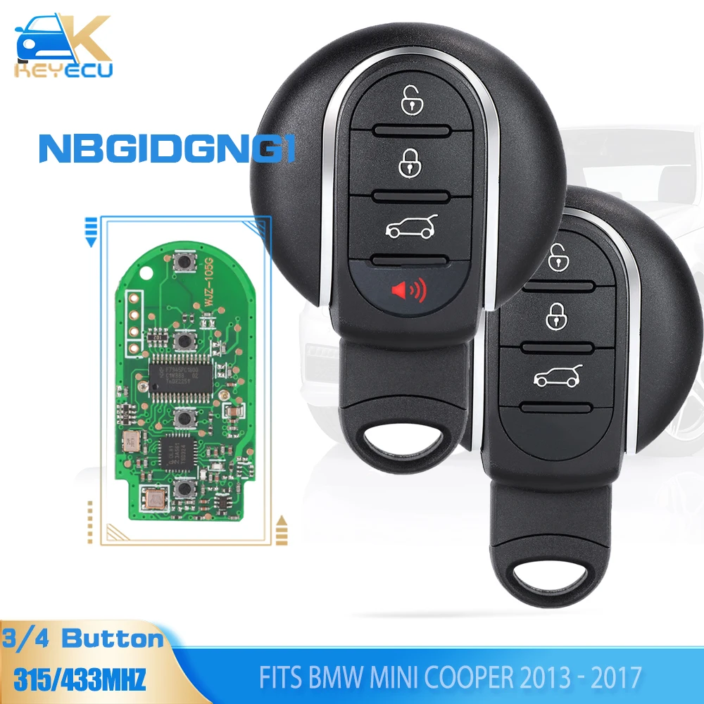 

KEYECU NBGIDGNG1Aftermarket Smart Remote Car Key Fob 3B /4B 315MHz/433MHz for BMW MINI Cooper 2013 2014 2015 2016 2017