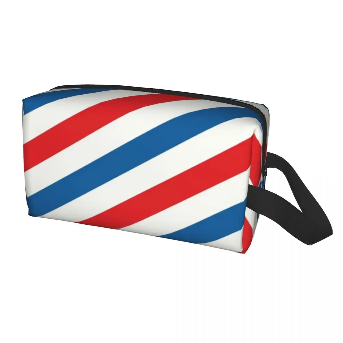 

Classic Barber Pole Red Blue Stripes Travel Toiletry Bag Women Hairdresser Cosmetic Makeup Organizer Beauty Storage Dopp Kit