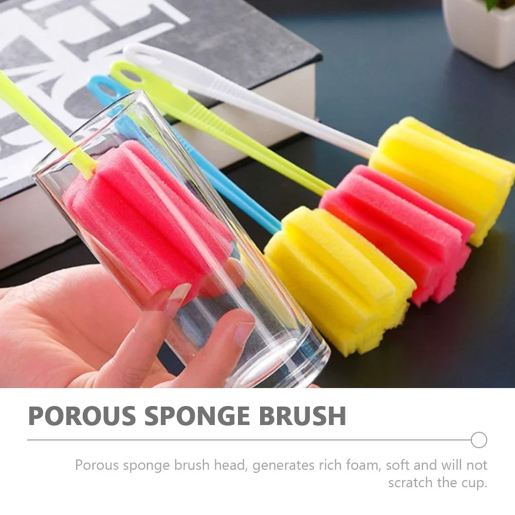 1PCS Long Handle Baby Bottle Brush Soft Sponge Brush Water Glass Cup Washing Cleaner Tool Kitchen Cleaning Specialty Tool