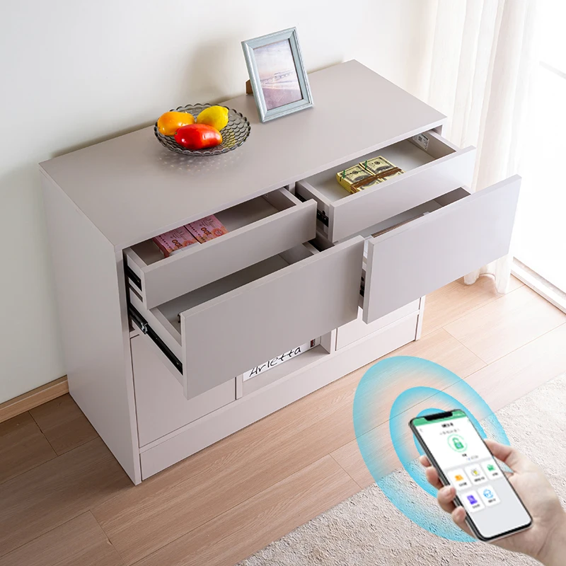 Concealed locker Multifunctional hidden anti-theft household drawer type Large capacity hidden mystery Solid wood cabinet Safe