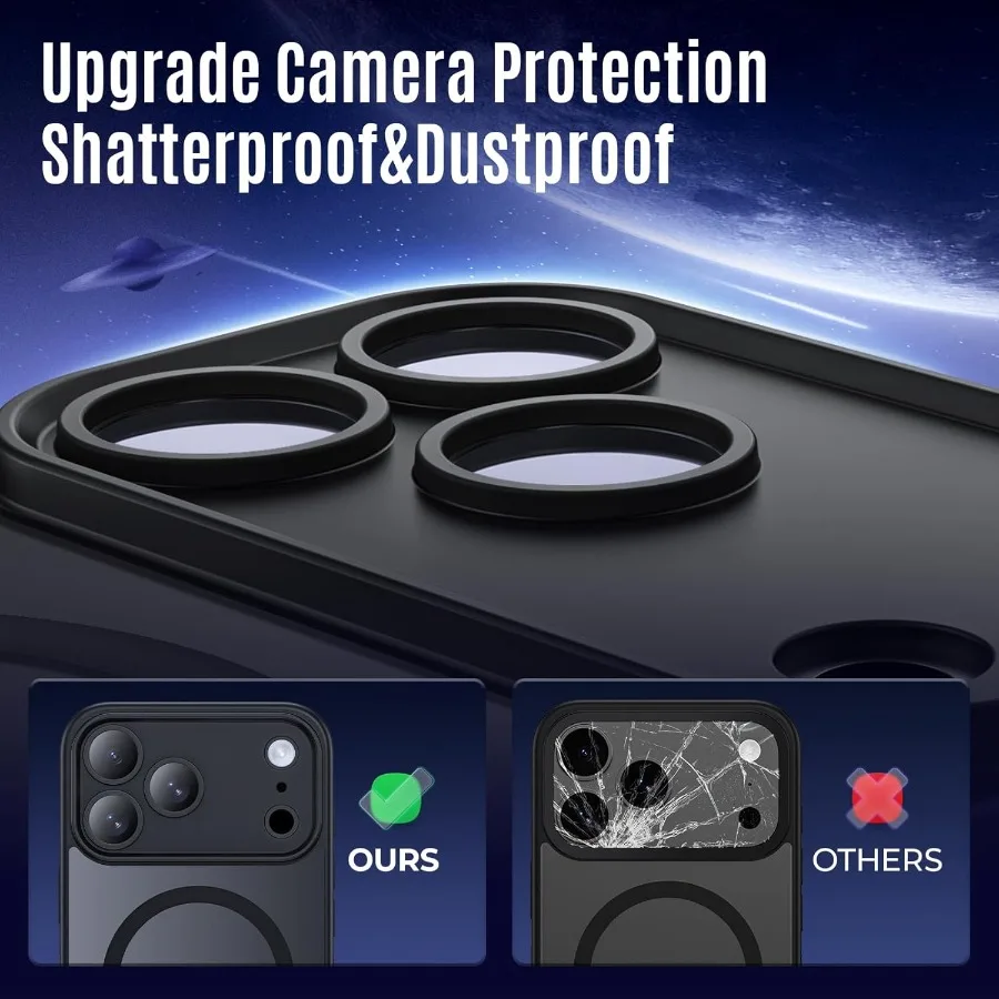 مصممة لهاتف iPhone 17 Pro Max متوافقة مع حماية الكاميرا المحسنة من MagSafe وحماية من السقوط العسكري بطول 15 قدمًا #2