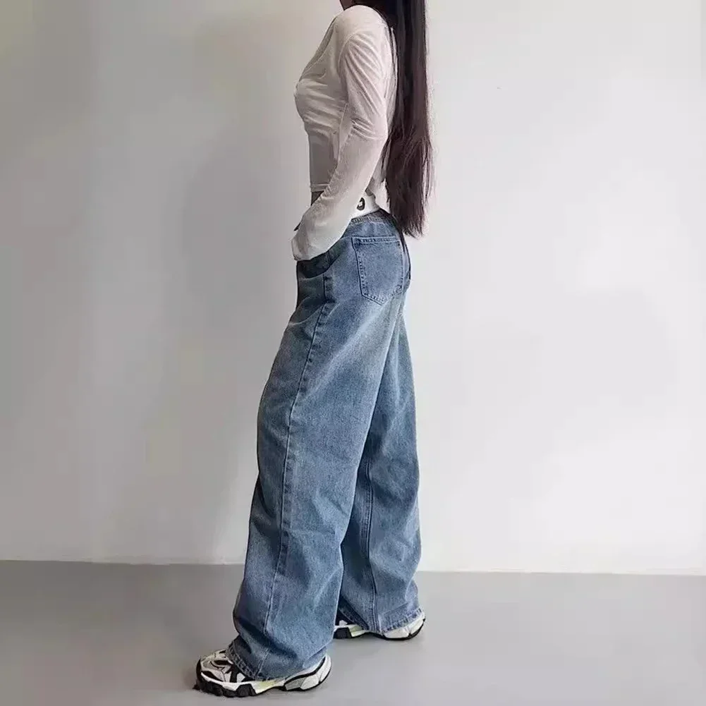 

Regular Fit Pants Fashion Jeans Casual Wear Street Fashion Fashionable Streetwear For Women Solid Color Design