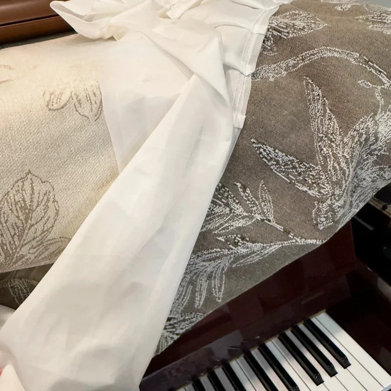 Double Layered Gauze Skirt with Ruffle Edge Piano Cover Scratch-resistant and Wear-resistant Dust-proof Cloths Protective Cover