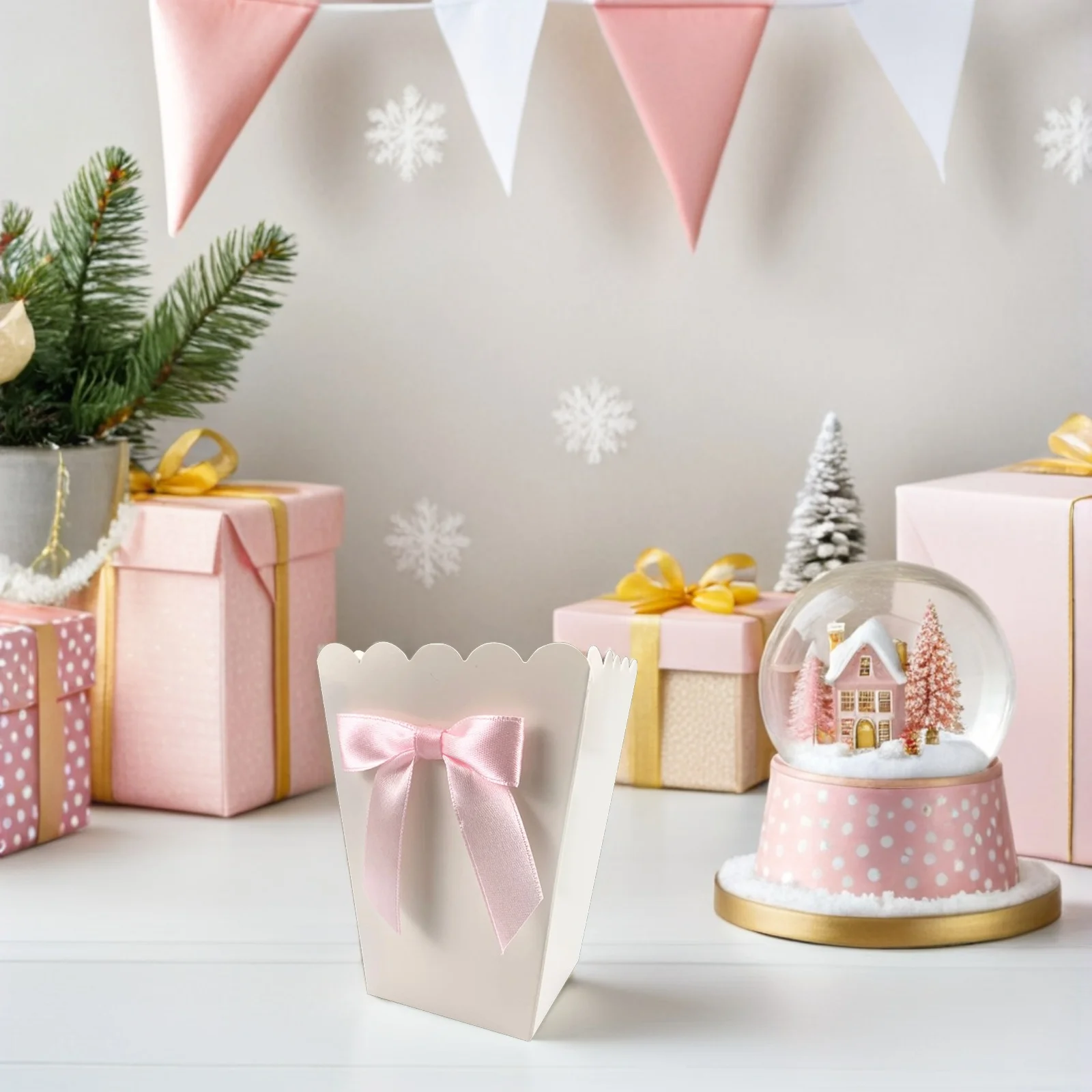 

12Pcs Cute Popcorn Boxes Sturdy Paper Treat Boxes for Movie Night Party Wedding Birthday Festival Celebration