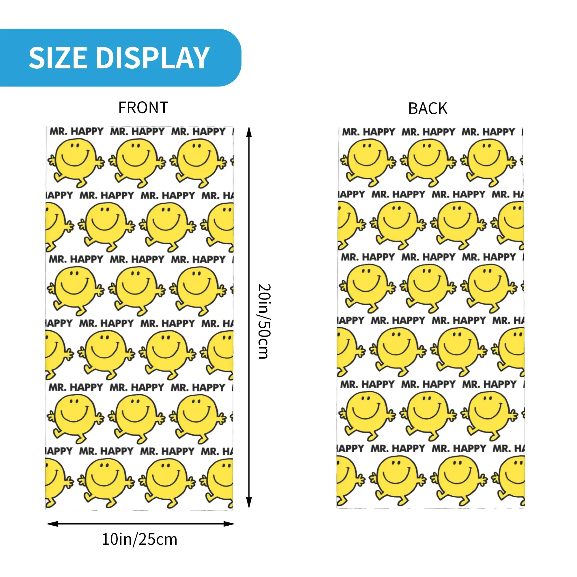 Mr. Men Cute Little Miss popular Bandana Neck Cover Printed Wrap Scarf Warm Cycling Scarf Hiking Fishing For Men Women Washable