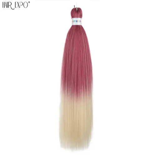 26Inch Easy Braids Hair Synthetic Colourful Pre Stretched Braiding Hair Extensions Jumbo Braids Ombre Yaki Long Straight Hair - Image 28