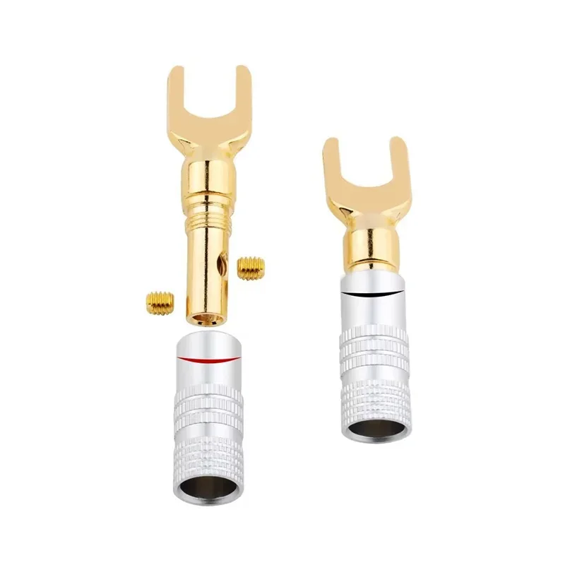 Hybrid Speaker Connector Y Shape Spade Fork Banana Plug for Terminal Connections