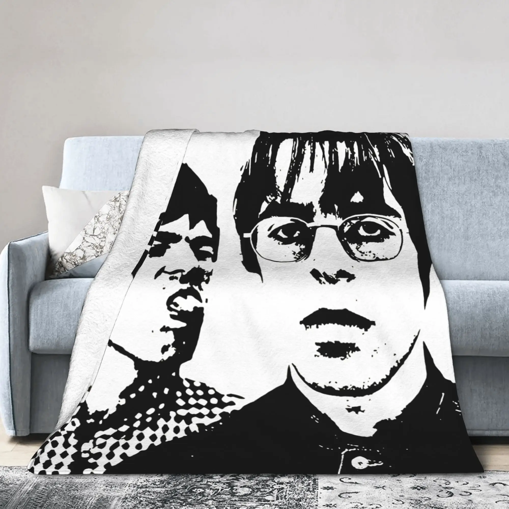 O-Oasis Gallagher Music Blanket  Flannel Funny Breathable Throw Blanket for Home All Season