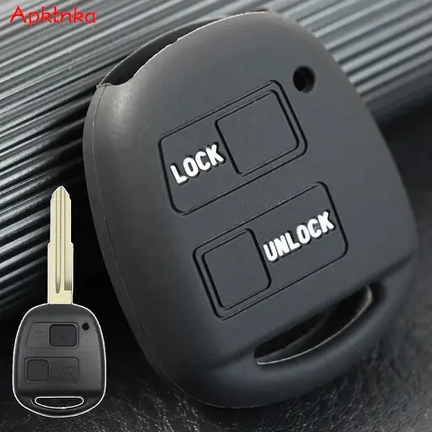 Camry Corolla 10 RAV4 Echo Venza Highlander Prado 120 Prius Land Cruiser Silicone Remote Key Fob Ring Case Cover Shell 2 Button