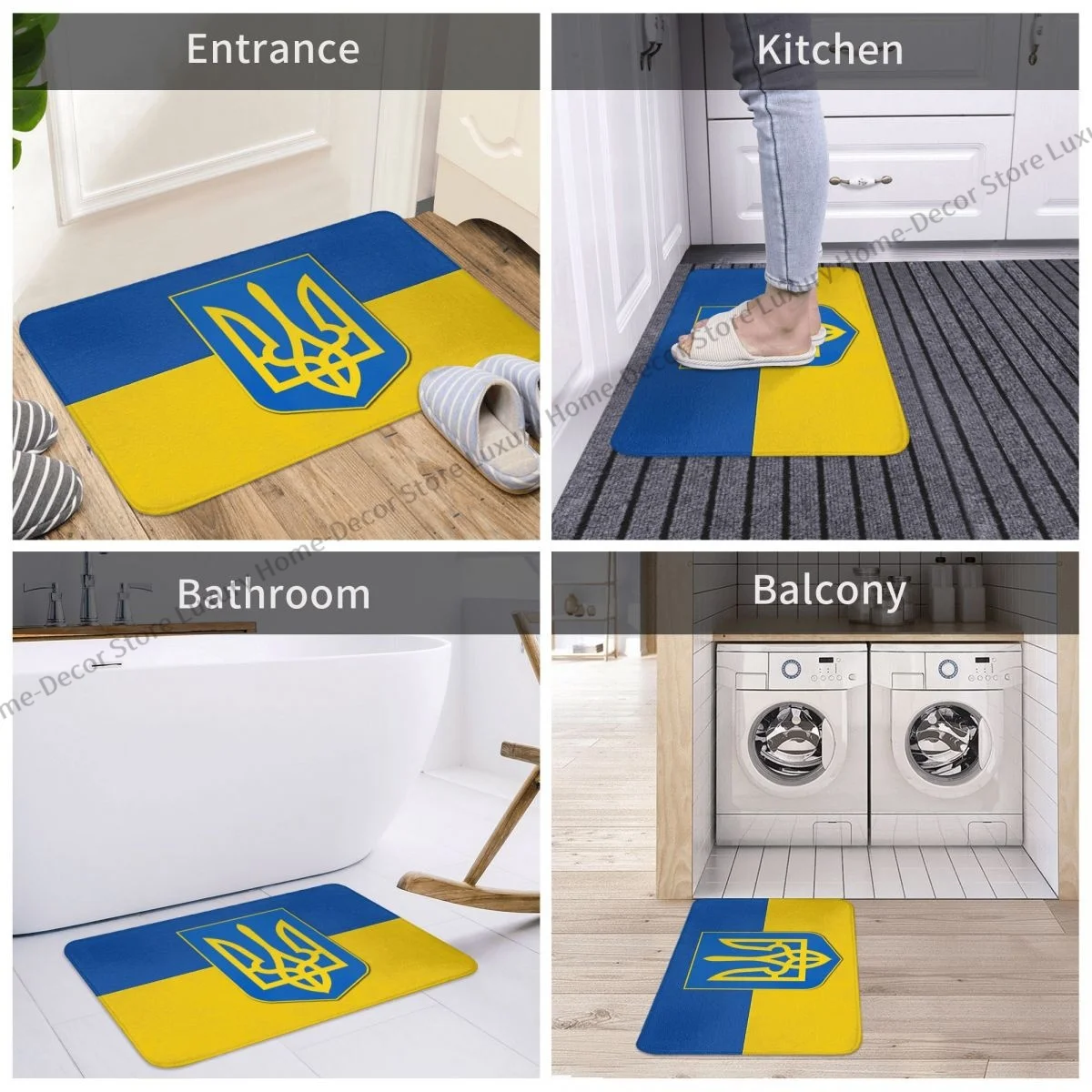 Non-slip Doormat Living Room Mat Flag Of Ukraine Patriotic Gift Floor Carpet Entrance Door Rug Bedroom Decorative