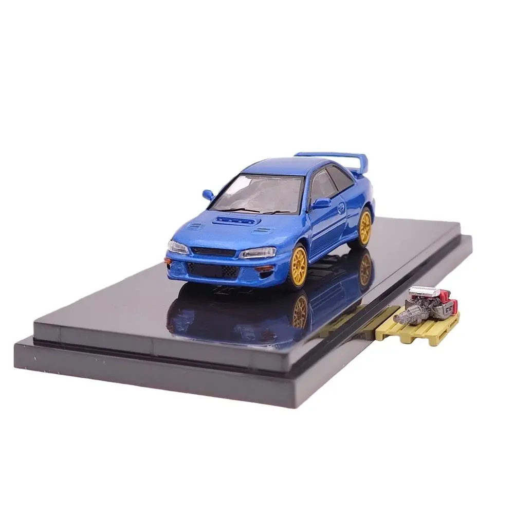 Hobby Japón 1/64 para IMPREZA 22B STi versión GC8 con modelo de pantalla de motor azul HJ641041BL coche fundido a presión colección en miniatura Auto