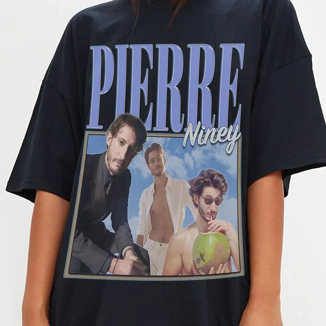 Vintage Shirt Pierre Niney Hommage T-Shirt Fan T-Shirts Retro 90er Jahre Pullover Merch Gi