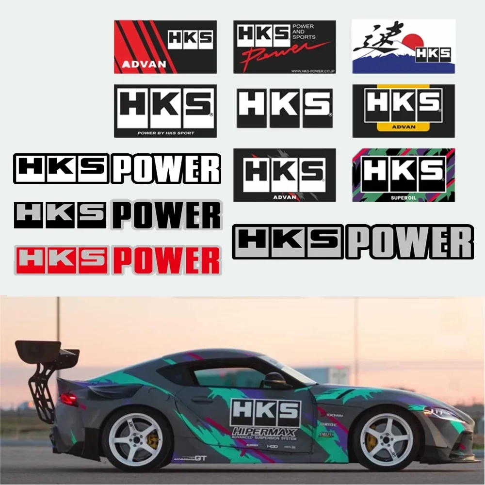 HKS Sticker JDM Motor Modified Racing Decals Motorcycle Scooter Auto Window Bumper Car Decoration for Honda Nissan Toyota