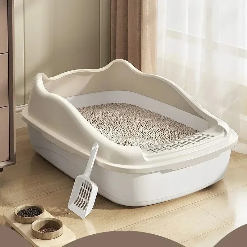 Cat Litter Box for Small Cats Animals Semi Closed Cat Dog Tray with Scoop Excrement Training Sand Litter Box Cat Accessories