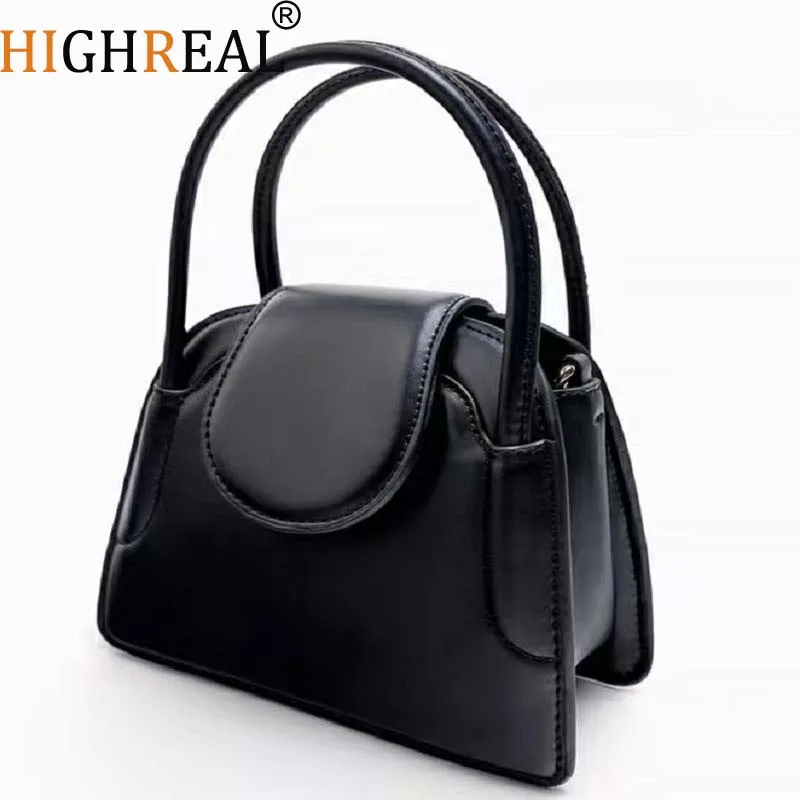 HIGHREAL Trend Luxury Designer PU Leather Shoulder Bag Saddle Small Crossbody Bags For Women  Ladies Handbags And Purses