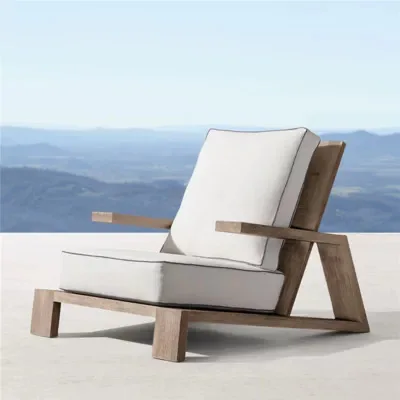 Outdoor pastoral teak sofa indoor balcony villa garden new Chinese courtyard leisure open-air furniture combination