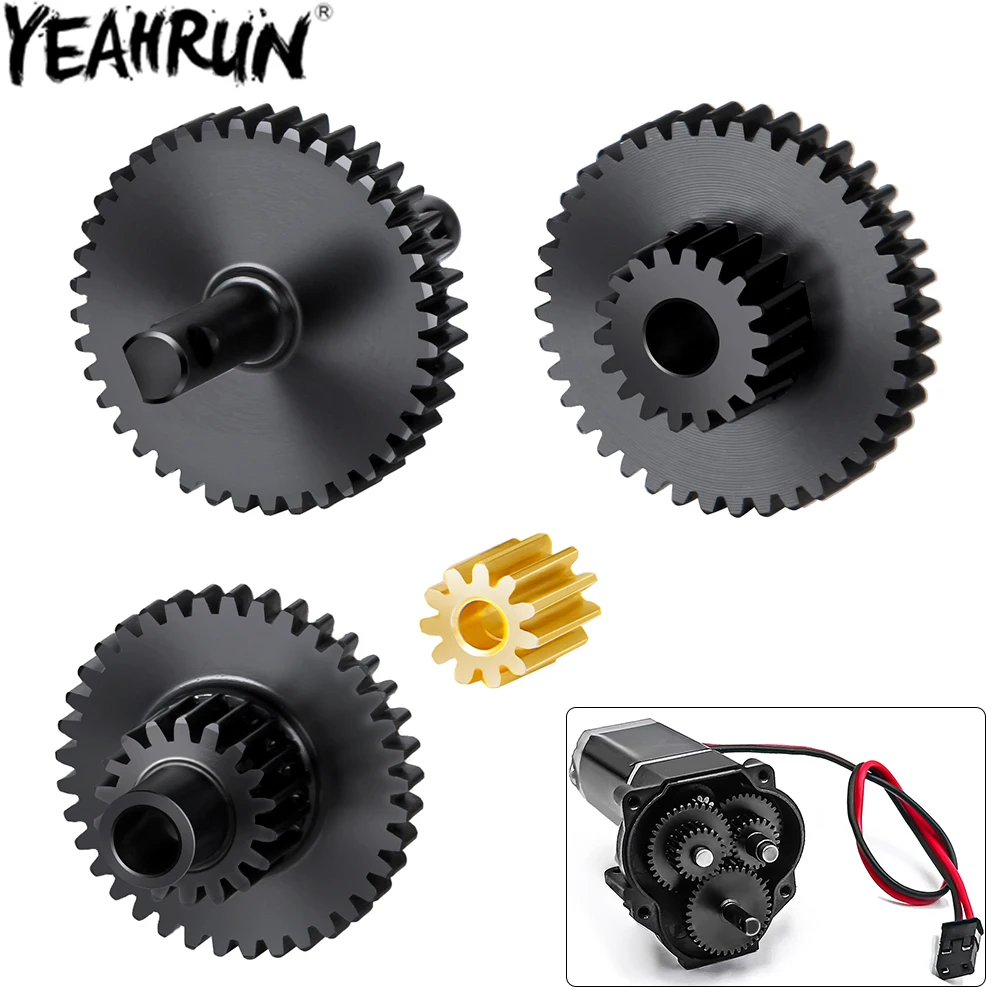 YEAHRUN Steel Overdrive Underdrive zestaw zębatek skrzyni biegów 16.6:1/9.7:1/40.3:1 dla 1/18 zdalnie sterowany samochód gąsienicowy aktualizacja