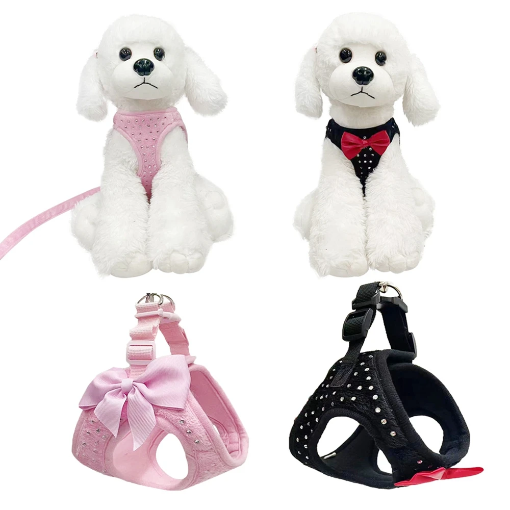 Dog Harness for Small Dogs Cats Diamond Decoration Pet Chest Vest Leash Adjustable Pet Harness Leash Set Dog Accessories