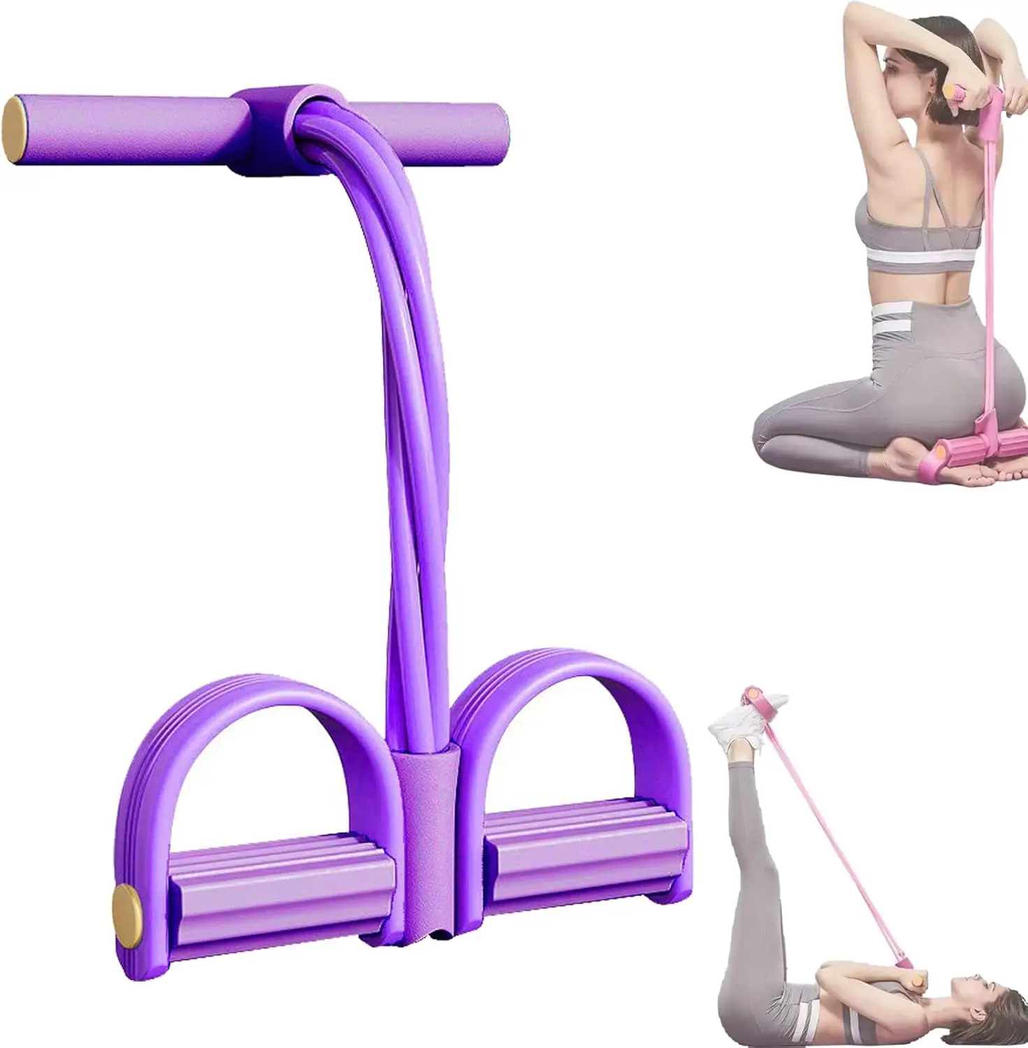 4/6-Röhren-Spannband Multifunktionales Haushalts-Fitness-Yoga-Bauchmuskel-Trainingsband Elastisches Spannseil für Sit-Ups