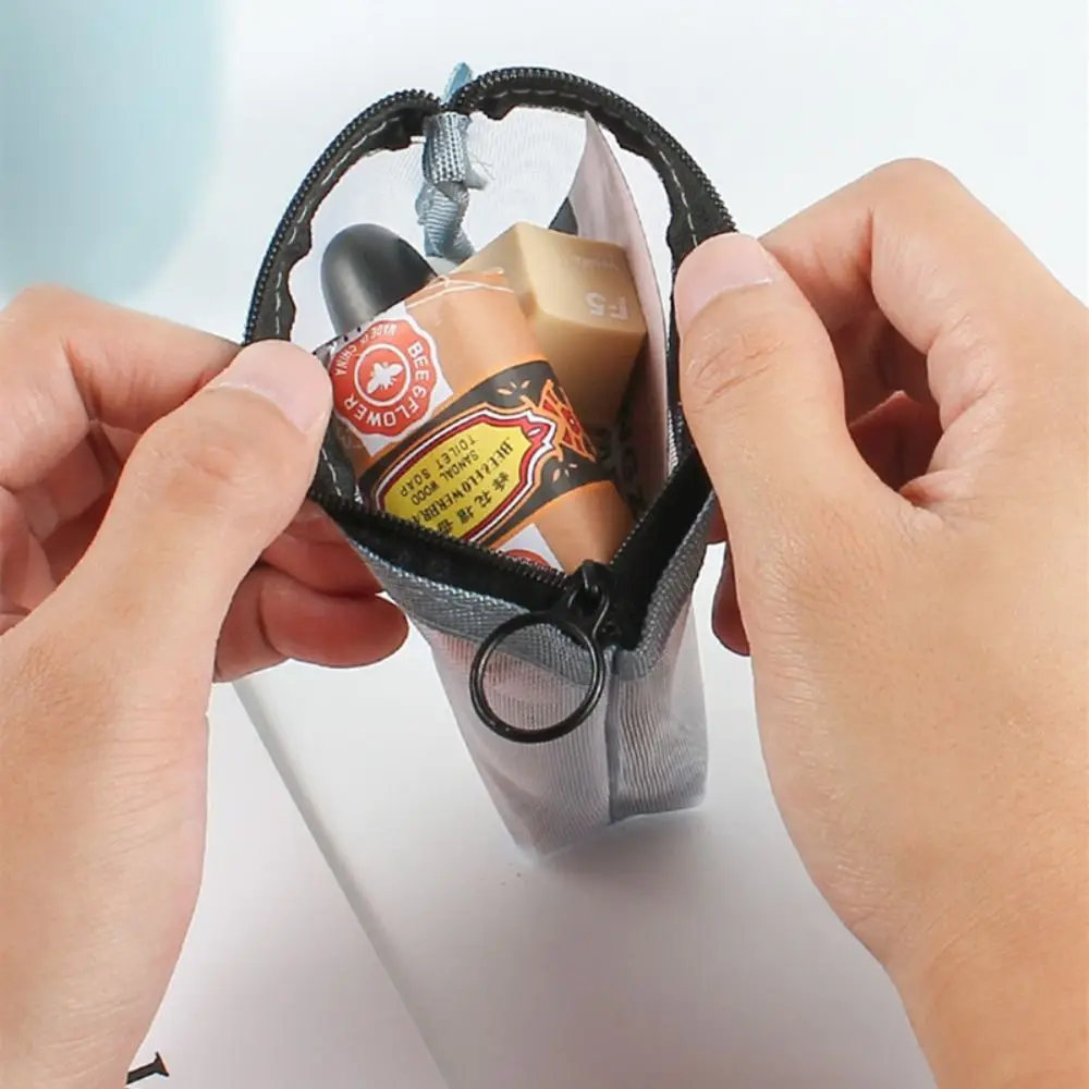 أكياس المال حقيبة العناصر الصغيرة كابل البيانات حقيبة التخزين محفظة نسائية للعملات المعدنية الصغيرة حقيبة شبكية شفافة أحمر الشفاه حقيبة مستحضرات التجميل المرأة تغيير حقيبة التخزين