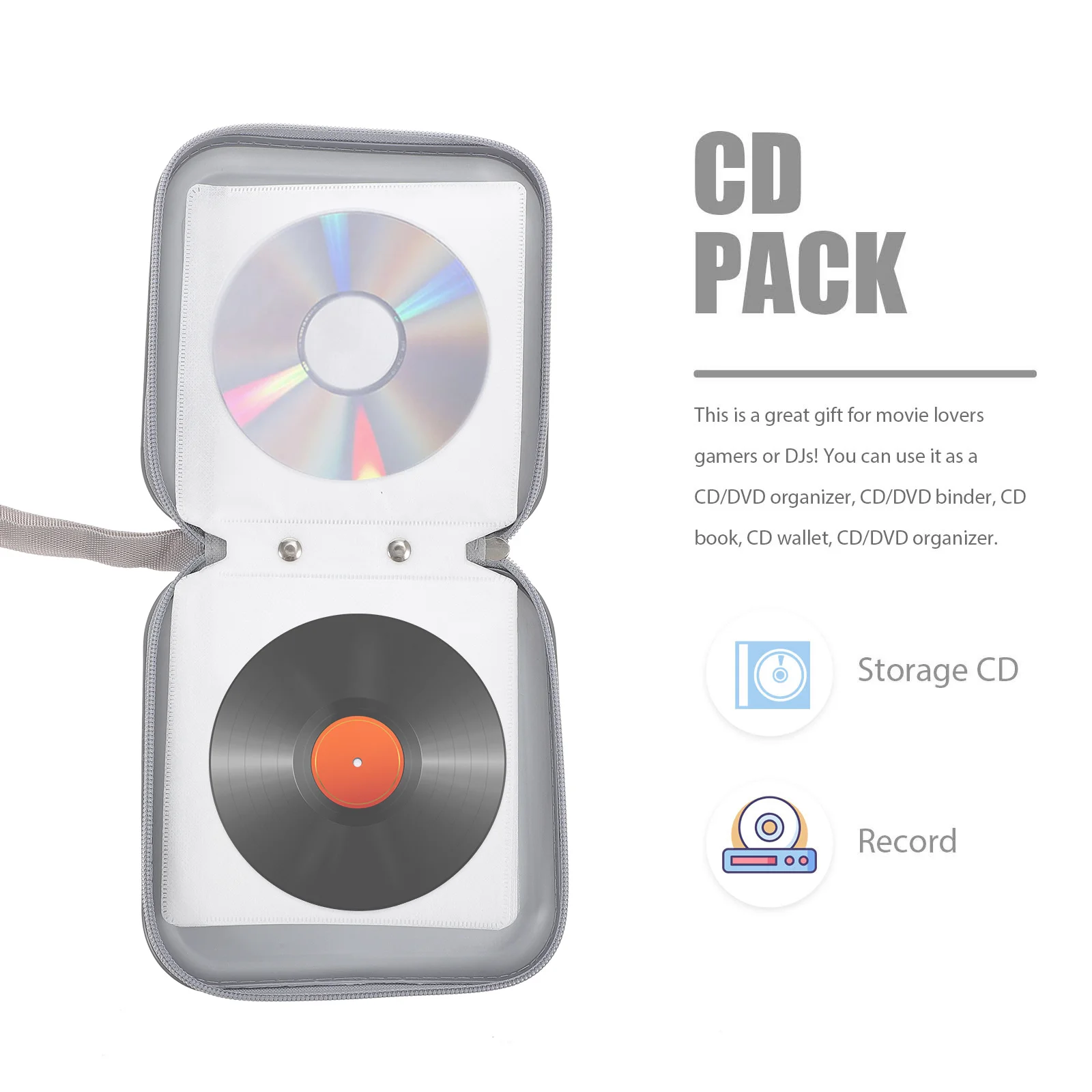 

2Pcs Cd Dvd Organizer Storage Case Durable Plastic 40 Capacity Portable Zipper Closure Cd Holder Travel Wallet