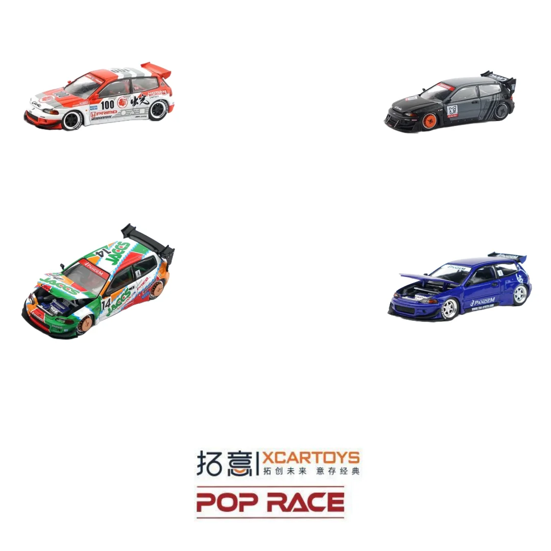 

POPRACE1/64 Civic EG6 Rocket Rabbit Oil Painted Classic JDM Collection Alloy Car Model