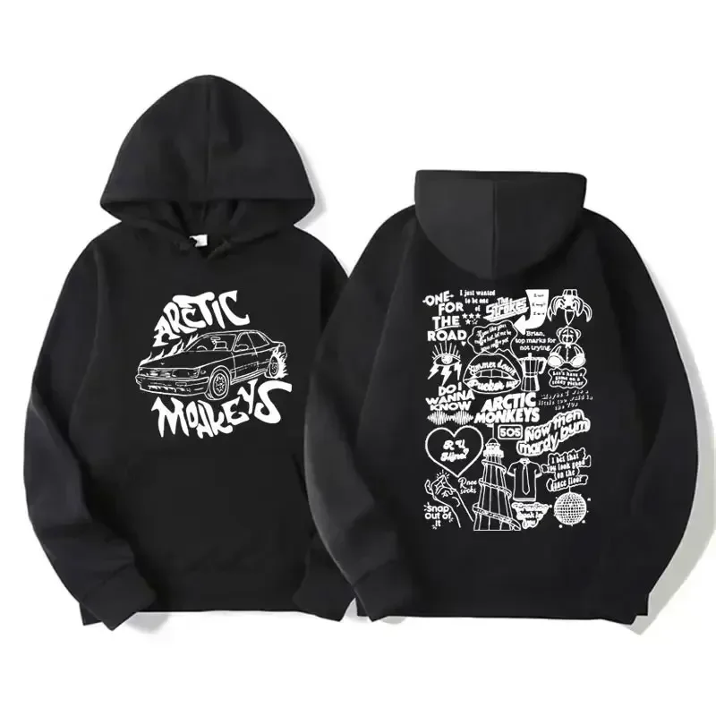 Retro Rock Arctic Monkeys Music Album Graphic Hoodies Men Vintage Oversized Y2k Hip Hop Hoodie Punk Sweatshirt Tour Double Sided