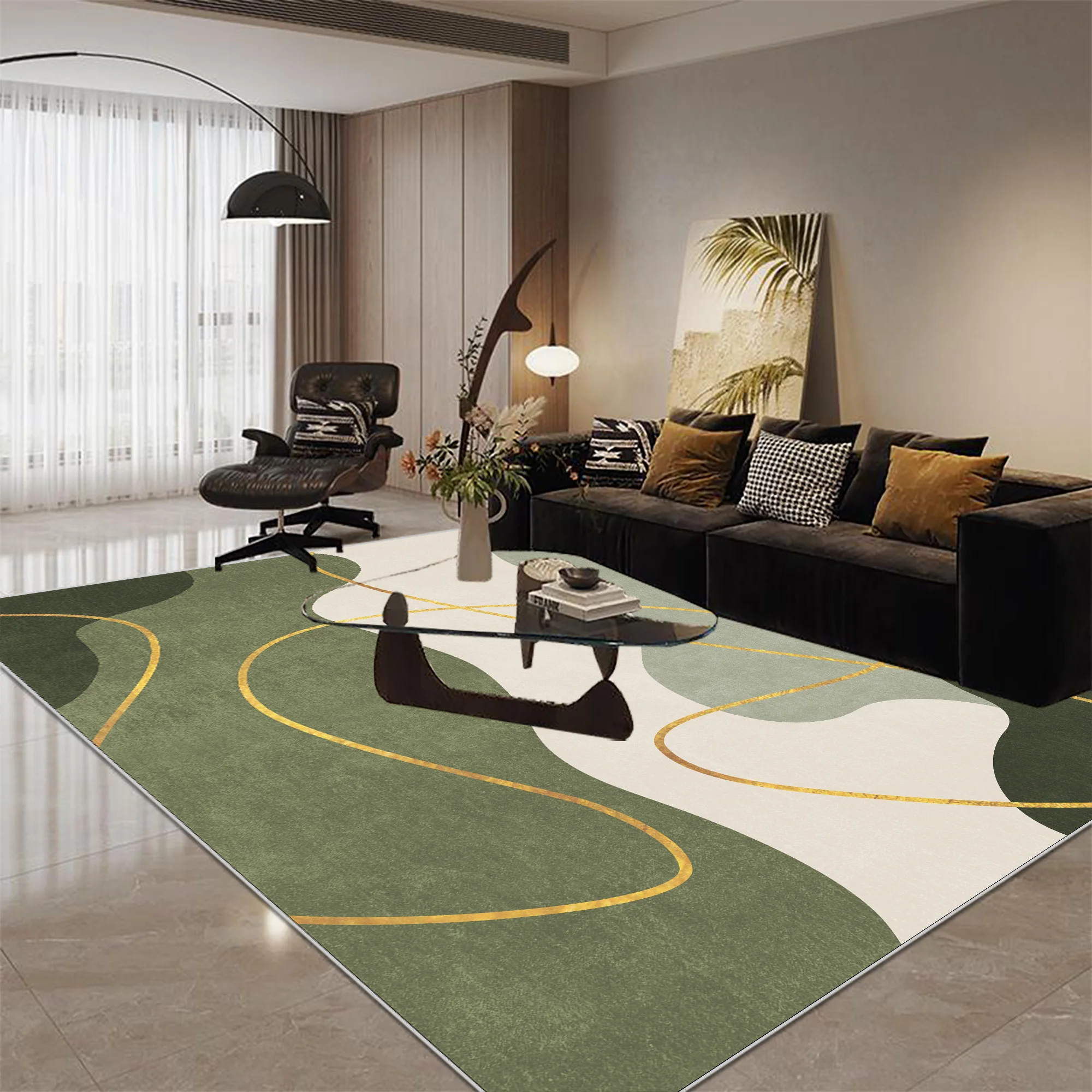 Modern Abstract Carpet Living Room Sofa Large Rug Bedroom Decoration Home Carpet Non-slip Washable Coffee Table Mat Customizable