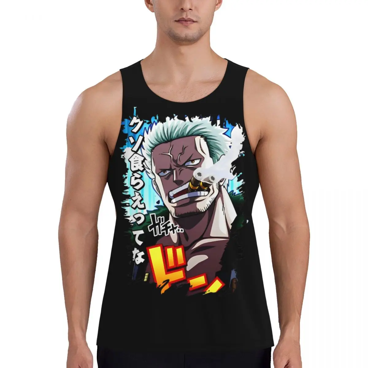 Camiseta de compresión One Piece Captain Smoker Marine, camiseta sin mangas para gimnasio, ropa interior sin mangas, ropa interior masculina para Fitness y entrenamiento