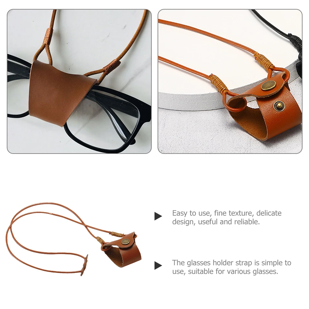 Glasses Rope Eyeglass Chain for Women Stylish Cotton Lanyards Strap Brown Single Button Sunglasses Holder Practical Functional