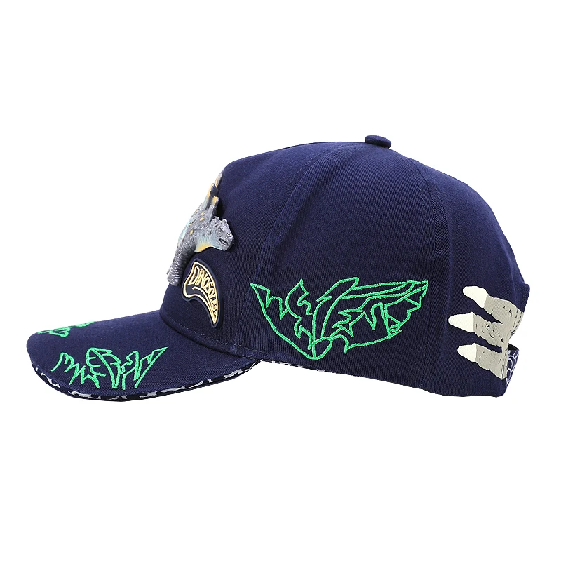 EXDINO sombreros para niños dinosaurio 3D 3-10Y niños niñas gorra de béisbol deportiva ajustable algodón transpirable nuevos sombreros para el sol
