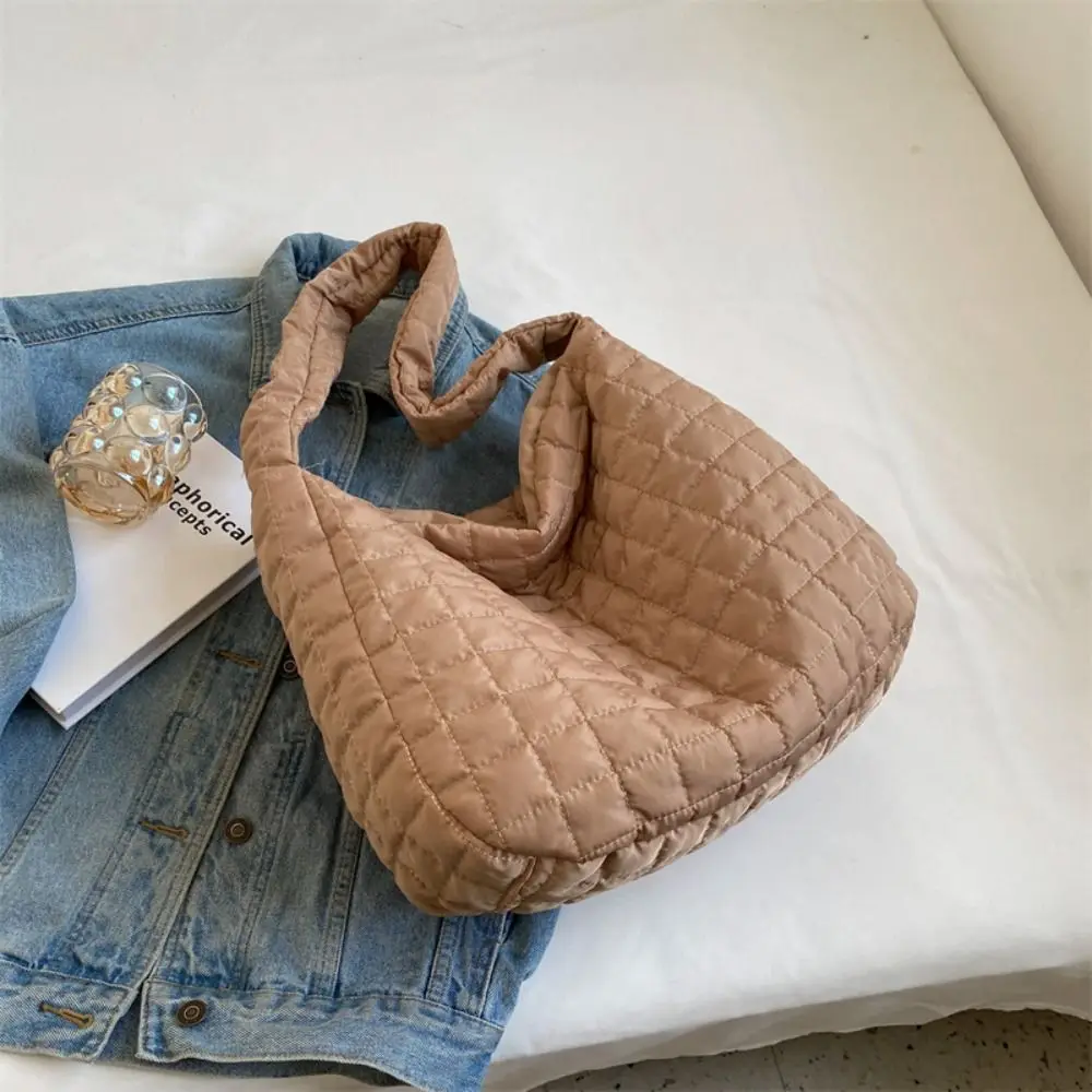 

Fashion Large Capacity Shoulder Bag Solid Color Casual Puffy Handbag Crossbody Bags Underarm Bag Quilted Tote Bag Woman