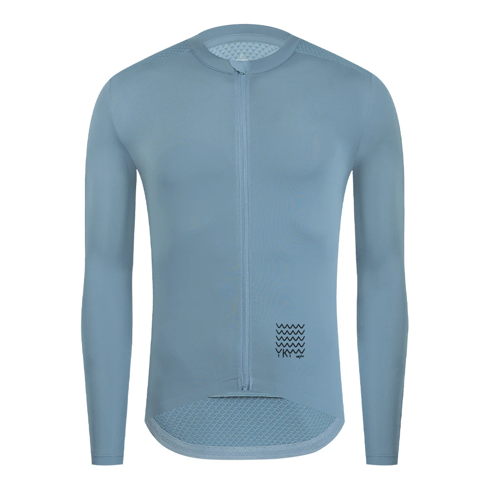 YKYWBIKE Herren-Radtrikot, langärmelig, leicht, Pro Team, schweißhemmend, atmungsaktiv, Rennrad-Trikot, Fahrradshirt – Detail 27