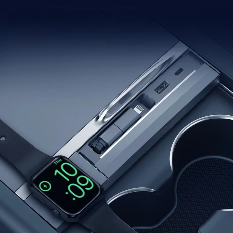 Per Tesla Model 3 Highland Y Juniper Hub per auto Accessorio per console centrale Espansore USB 3.0 Adattatore di ricarica wireless a ricarica rapida