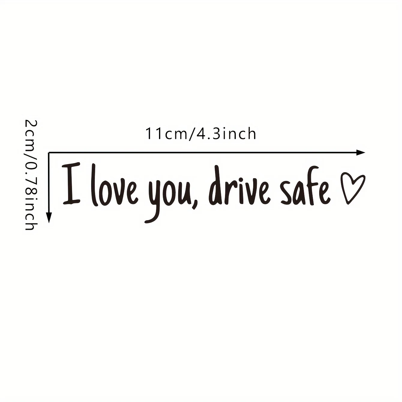Rearview mirror vinyl sticker with the words 
